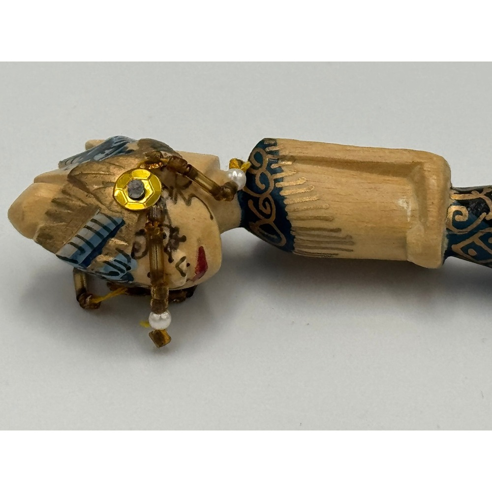Vintage Hand Carved Wooden Dancer Ballpoint Pen Balinese Folk Art Souvenir - Picture 2 of 15